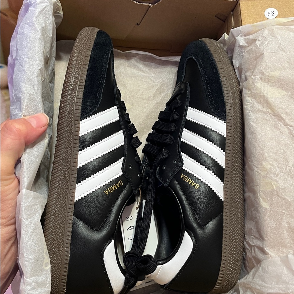 Adidas Samba Original Black/White Shoes New In Box Men’s Sz 6 - Picture 2 of 12